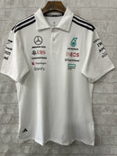 CAMISOLA F1 MERCEDES x ADIDAS 2025 POLO – BRANCO