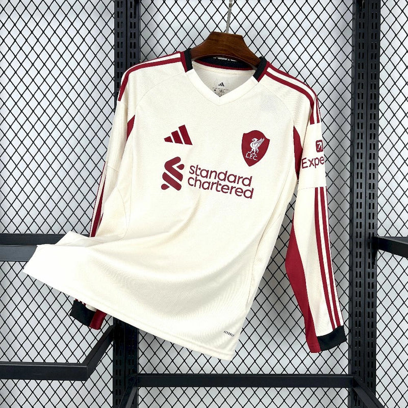 CAMISOLA LIVERPOOL I 25/26 BRANCA - MANGA LONGA