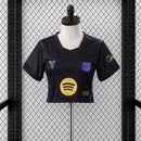 CAMISOLA BARCELONA ALTERNATIVA BLACK MAMBA 26/27 - TOP CROPPED MULHER