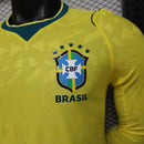 CAMISOLA BRASIL PRINCIPAL 26/27 COPA DO MUNDO 2026 - HOMEM (JOGADOR) MANGA LONGA