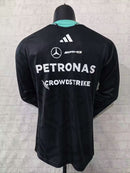 CAMISOLA F1 MERCEDES 2026 - T-SHIRT - PRETO MANGA LONGA
