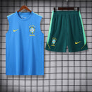 BRASIL CONJUNTO TREINO COPA DO MUNDO 2026 SEM MANGAS AZUL - HOMEM