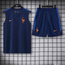 FRANÇA CONJUNTO TREINO COPA DO MUNDO 2026 SEM MANGAS AZUL - HOMEM