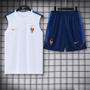 FRANÇA CONJUNTO TREINO COPA DO MUNDO 2026 SEM MANGAS BRANCO - HOMEM