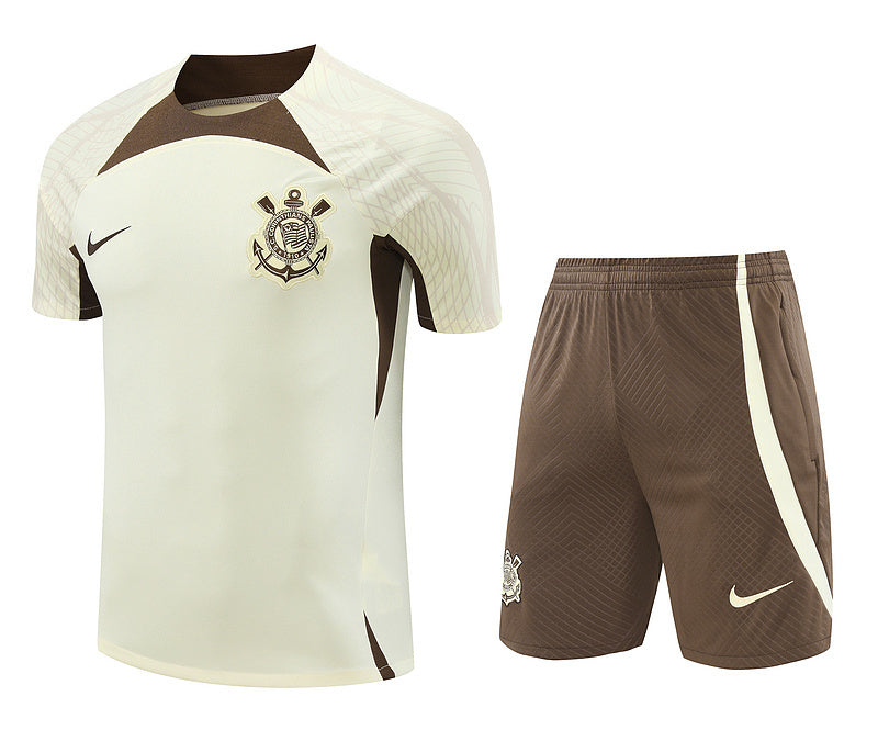 CONJUNTO TREINO CORINTHIANS 2425 – BEGE E MARROM