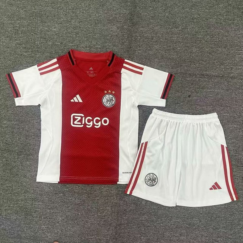 Camisola Ajax I 2526 Conjunto Infantil – Homenagem aos 750 Anos de Amsterdã