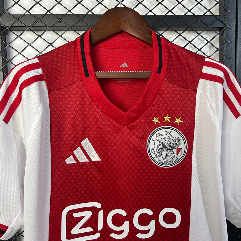 Camisola Ajax I 25/26 – Equipamento Principal Masculino Vermelho e Branco