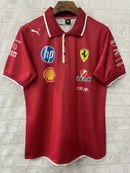 Camisola F1 Ferrari 2025 Polo Vermelha – Estilo Racing Masculino - FORNECEDOR