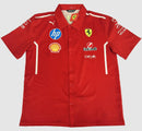 Camisola F1 Ferrari 2025 com Botões – Camisa Vermelha Racing - FORNECEDOR