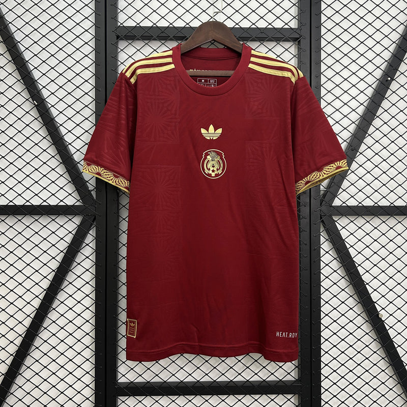 Camisola México Gold 25/26 – Edição Especial Vermelha com Detalhes Dourados