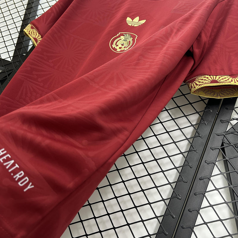 Camisola México Gold 25/26 – Edição Especial Vermelha com Detalhes Dourados