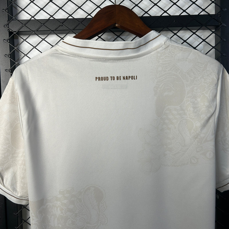 Camisola Napoli II 25/26 – Equipamento Alternativo Branco com Dourado