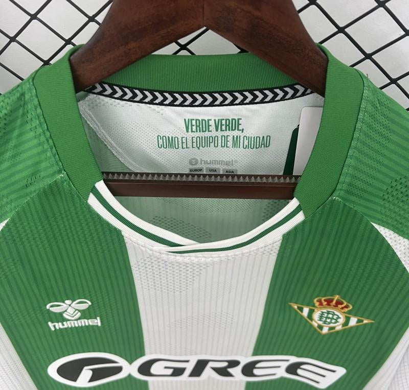 Camisola Real Betis I 2526  Titular Verde e Branca  Réplica Tailandesa Premium