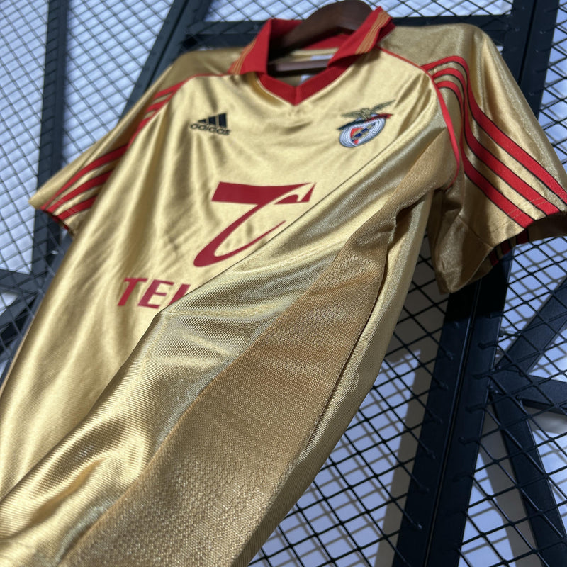 Camisola SL Benfica Alternativa 98/99 Retro Dourada – Homem  Clássico 