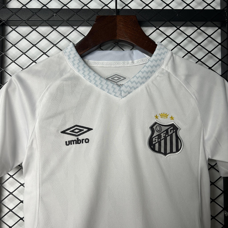 Camisola Santos I 25/26 Conjunto Infantil – Equipamento Principal Branco