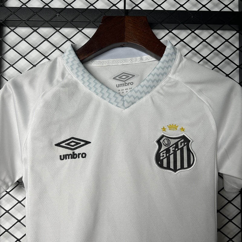 Camisola Santos I 25/26 Conjunto Infantil – Equipamento Principal Branco