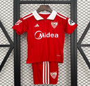 Camisola Sevilla II 2526 Conjunto Infantil  Réplica Tailandesa  Modelo Reserva Vermelho