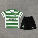 Camisola Sporting CP 25/26 Infantil – Conjunto Principal Verde e Branco