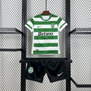 Camisola Sporting CP 25/26 Infantil – Conjunto Principal Verde e Branco