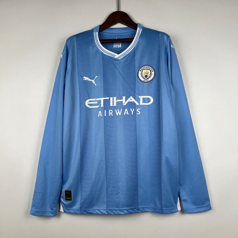 CAMISOLA MANCHESTER CITY I 23/24 homem (MANGA LONGA)