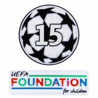 PATCH / BADGE - CHAMPIONS LEAGUE 15 TÍTULOS (REAL MADRID) + FOUNDATION - KIT